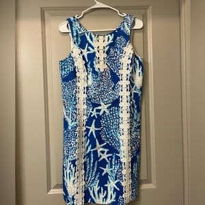 Lilly Pulitzer Ember Shift Dress Brewster Blue Good Reef